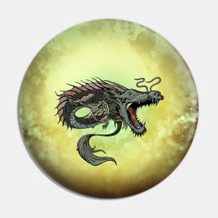 Angry asian dragon Pin