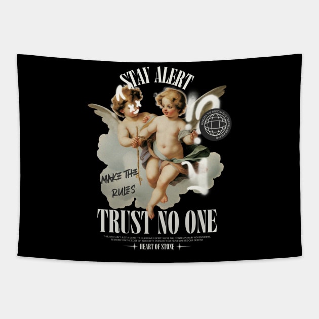 Trust No One Cherub Street Urban Style Graffiti Tapestry by Tip Top Tee's