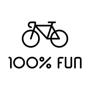 Racing Bike / Road Bike – 100% Fun (Bicycle / Black) T-Shirt