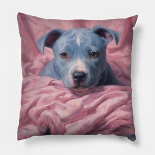 Blue Staffy Pillow