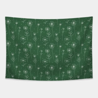 Daisies pattern in green field Tapestry