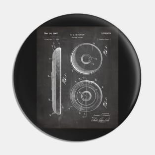 Disc Golf Patent - Golfer Frisbee Art - Black Chalkboard Pin