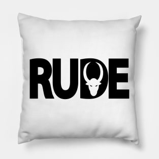 Rude Typographic Logo Pillow