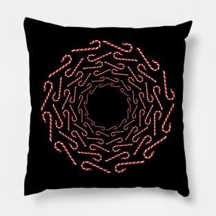 Christmas Holidays Candy Canes Circles Graphic Pillow