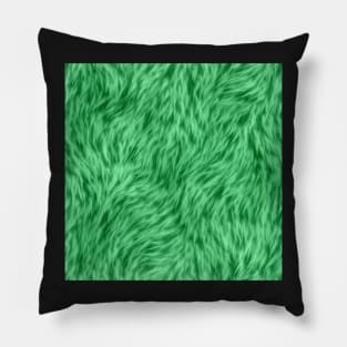 Green Fur Design Pillow