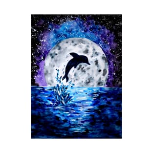 Dolphin Ocean and Moon T-Shirt