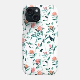 Rose garden impression - watercolor roses Phone Case