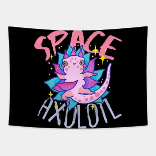 Cute Crazy Psycedelic Space Axolotl Artwork Tapestry