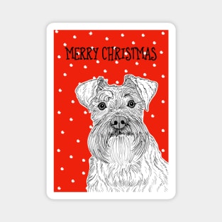 Schnauzer Christmas Greeting Magnet