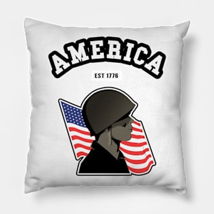 🦅 America Strong, 1776, American Flag, Patriotic Pillow