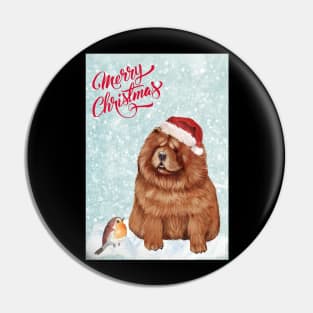 Chow Chow Merry Christmas Santa Dog Pin