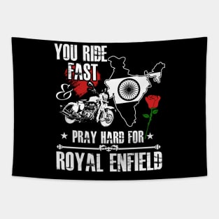 Royal Enfield Motorbike Design Tapestry