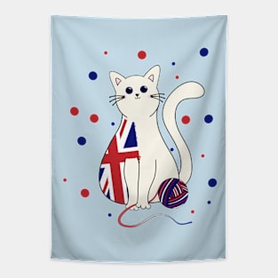 British Kitty Cat with String Tapestry