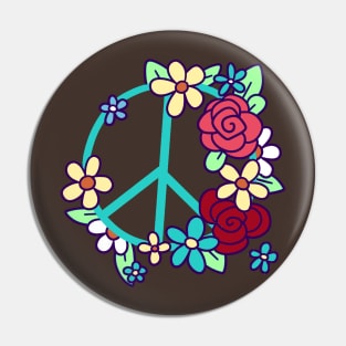 Flowery Peace Sign Pin