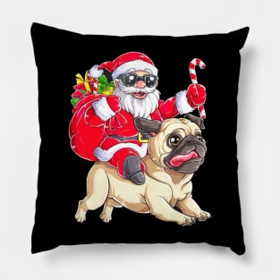 Santa and dog christmas Pillow