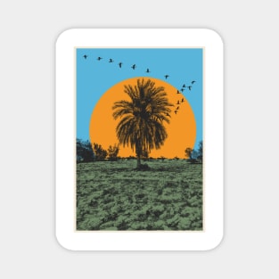 Date Palm Tree Graphic Art Magnet