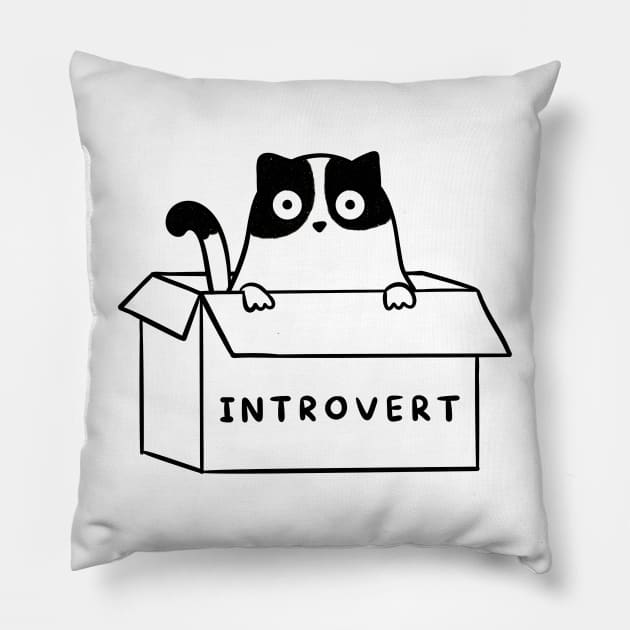 CAT INTROVERT Pillow by InsideYourHeart