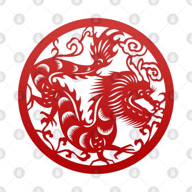 Chinese Zodiac Dragon in Red by Takeda_Art