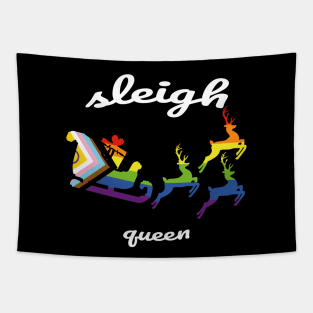 Sleigh Queen - Fun Queer Pride Christmas Tapestry