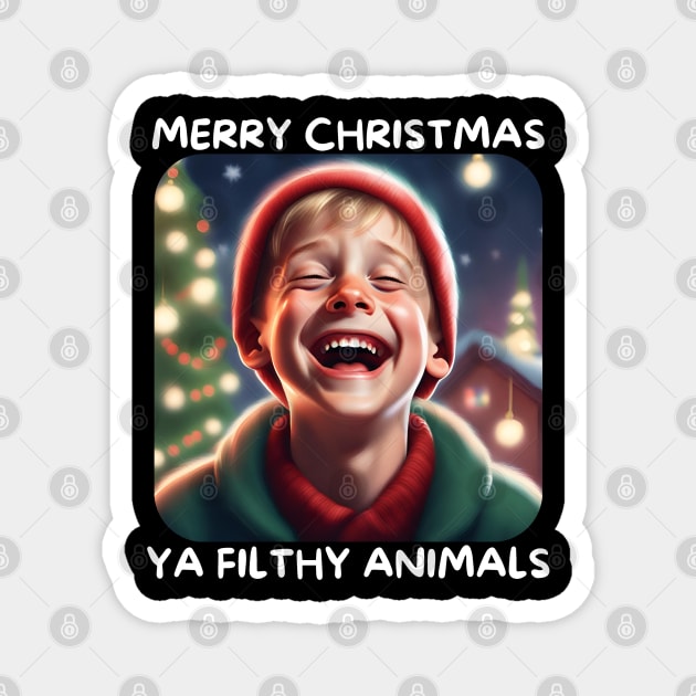 Funny Christmas Home Alone Filthy Animals Magnet by TeesForThee