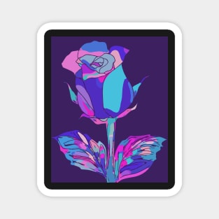 Rose Purple Pop Art Magnet