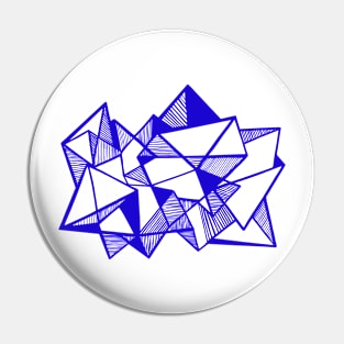 Blue Geometric abstract triangles Pin