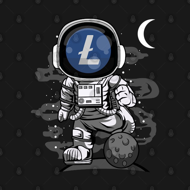 Astronaut Litecoin Lite Coin LTC To The Moon Crypto Token Cryptocurrency Wallet Birthday Gift For Men Women Kids by Thingking About