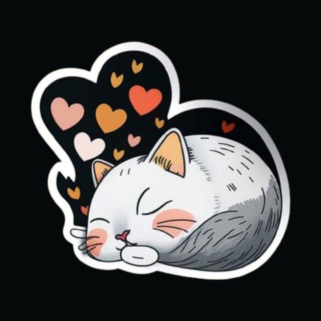 Sleepy Cat Valentine's Day by alanersia