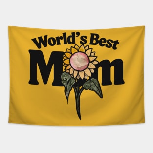 World's Best Mom Sunflower Tapestry