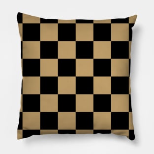 Checkered Square Seamless Pattern - Black & Brown Pillow