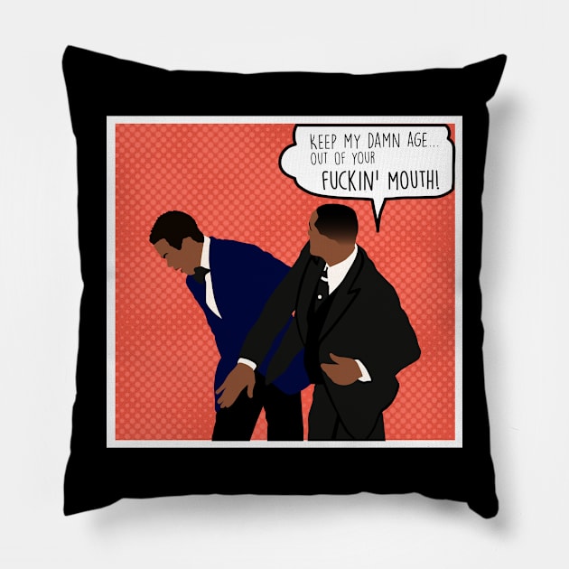 Will Smith Slap Funny Pillow by sillhoutelek