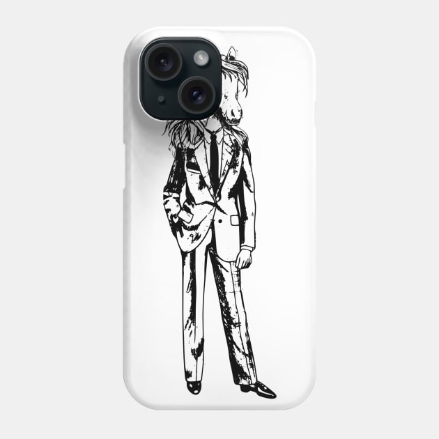 Horse in a suit Phone Case by KwaaiKraai