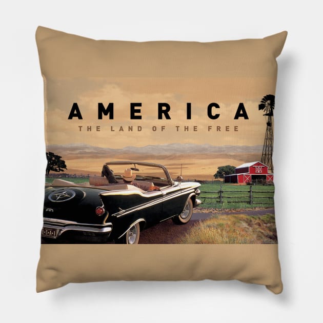 America - The Land Of The Free Pillow by PLAYDIGITAL2020