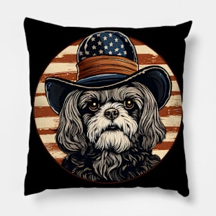 Shih Tzu 4th of July Pillow