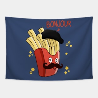 Bonjour French Fries Tapestry