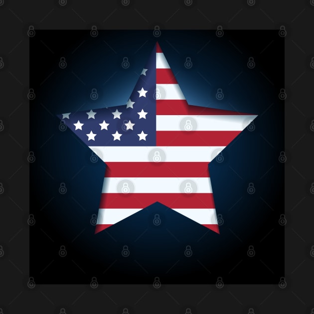 American flag in star shape by devaleta