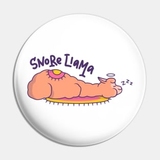 Cute Llama Snore Llama Pin