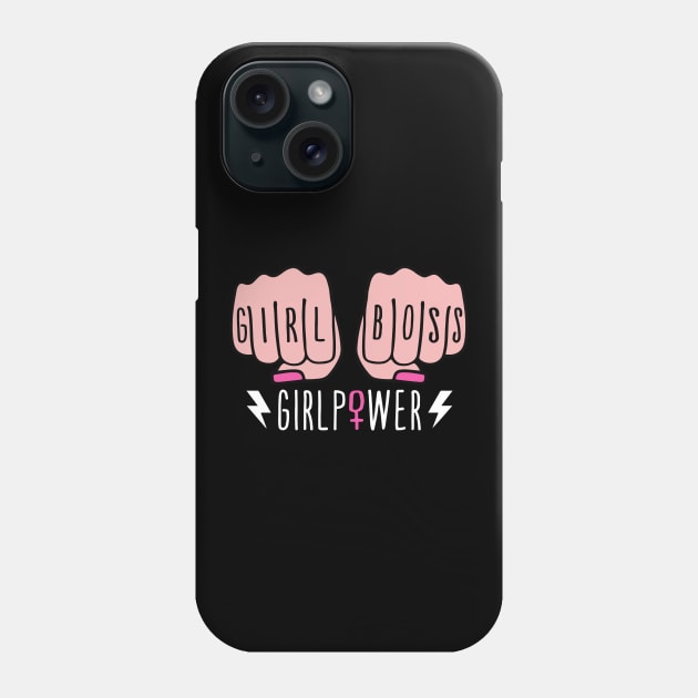 Girl Boss Girl Power Gift for Women Entrepreneurs Phone Case by BadDesignCo