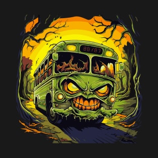 Halloween Scary Creepy Bus T-Shirt