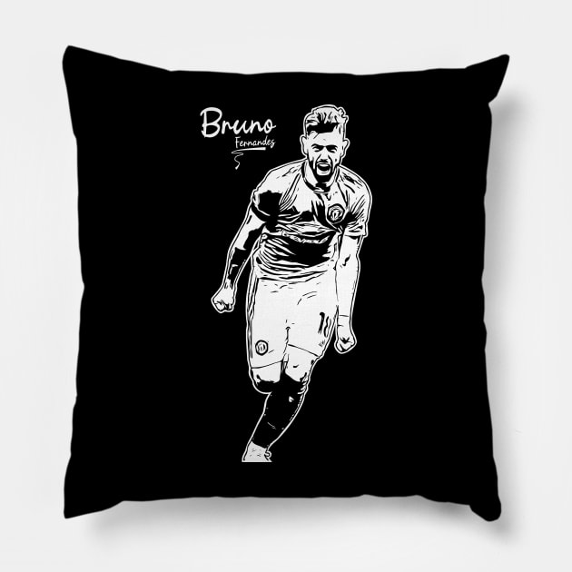 Bruno fernandes, soccer player Midfielder Pillow by Aloenalone