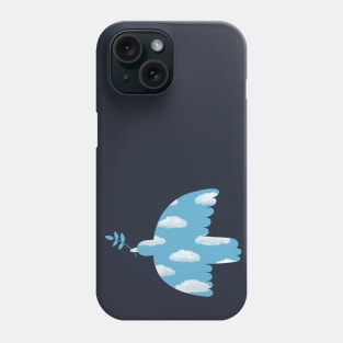 Blue Sky peace dove - surreal bird design by Cecca Designs Phone Case