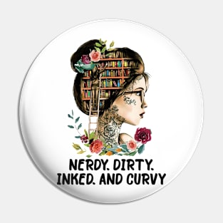 Book Reading Girl Nerdy Dirty Inked And Curvy Pin