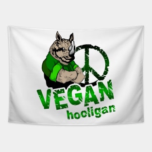 Vegan hooligan - rhinoceros Tapestry