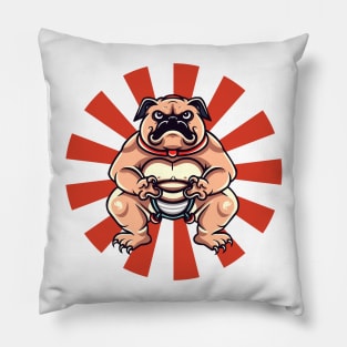 Sumo Dog ready to fight Pillow