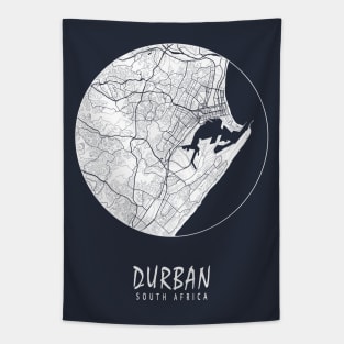 Durban, South Africa City Map - Full Moon Tapestry