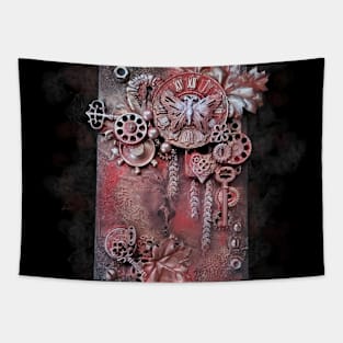 Steampunk in Black and Red Tapestry