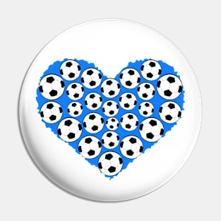 Heart by Football / Soccer  Balls Pin