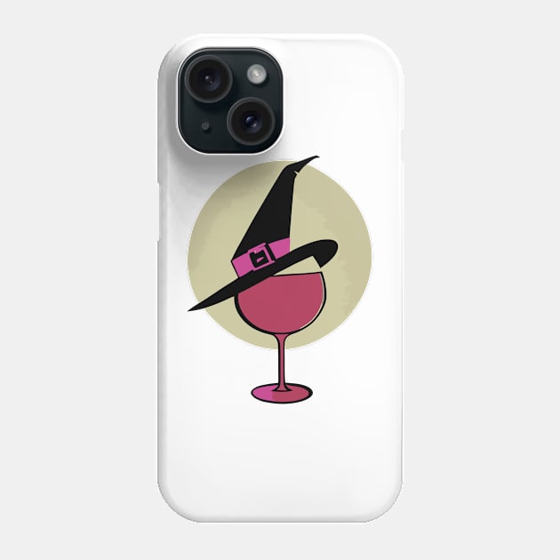 Witches and Wine Halloween Red Wine Lover Phone Case by MindGlowArt