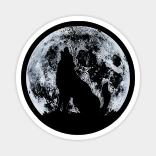 Wolf And Moon Magnet