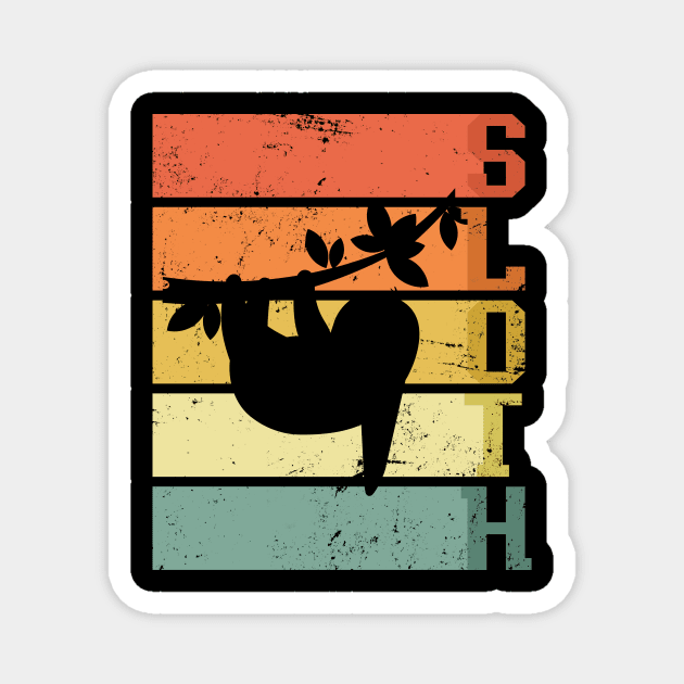 Retro Sloth Magnet by shirtsyoulike